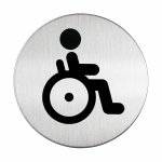 Pictogram Disabled WC 4906 Stainless Steel Self-Adhesive Toilet Sign 83mm